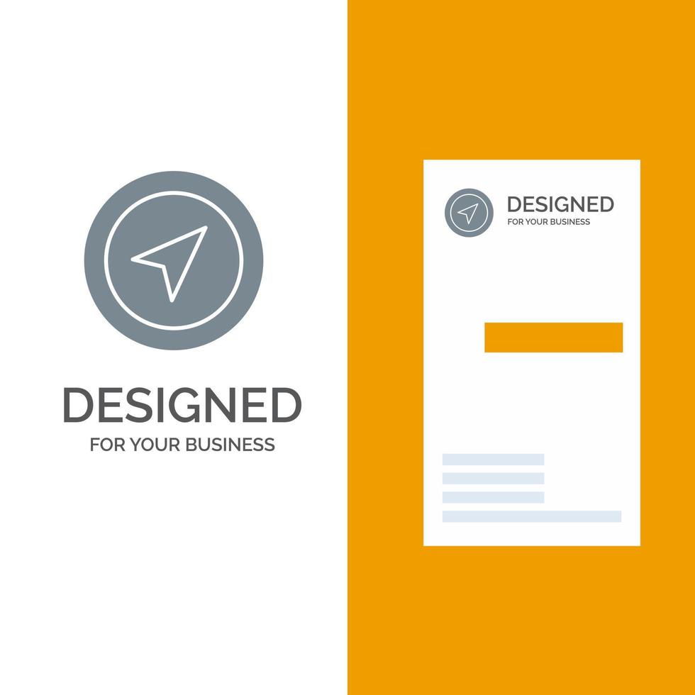 Location Map Pointer Pin Grey Logo Design and Business Card Template vector
