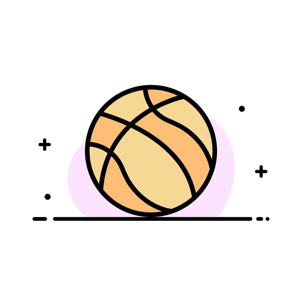 pelota baloncesto nba deporte negocio línea plana icono lleno vector banner plantilla