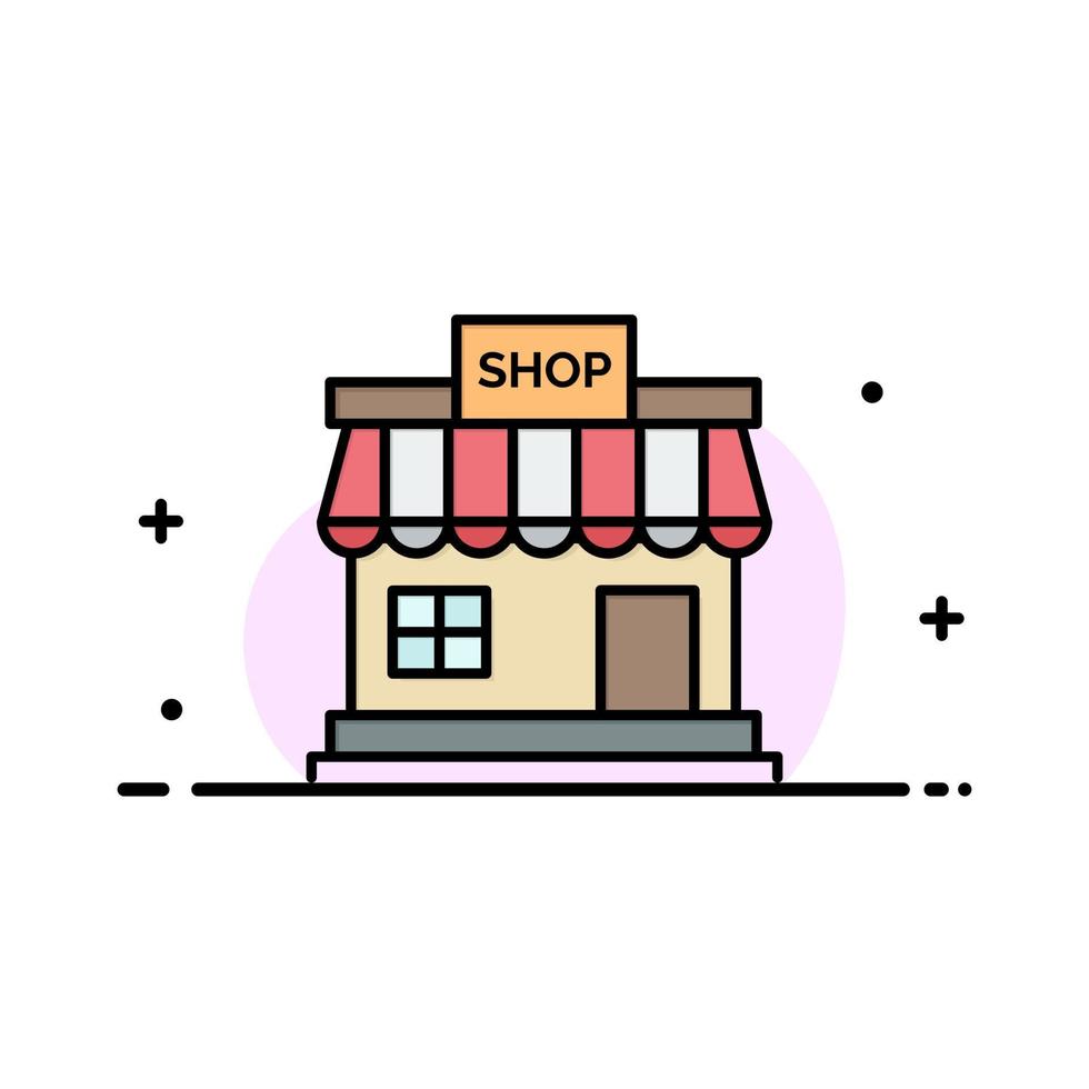 Shop Store Online Store Market  Business Flat Line Filled Icon Vector Banner Template