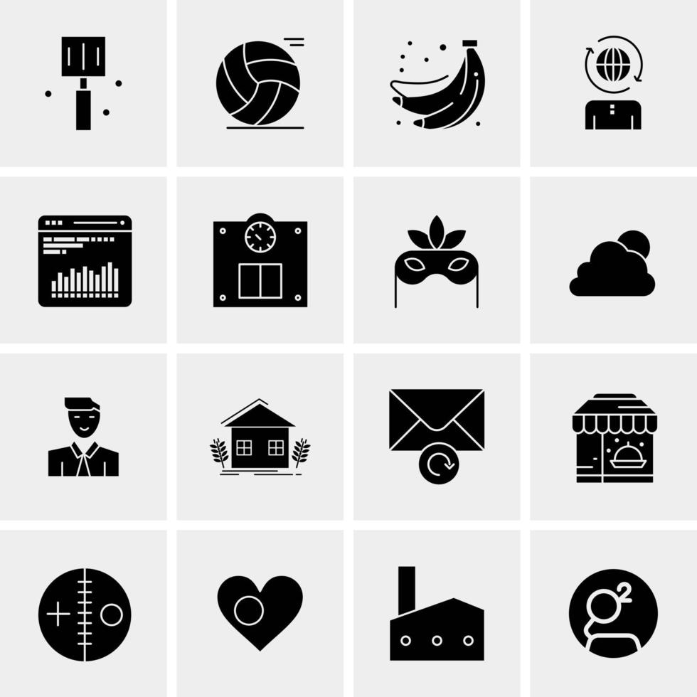 16 iconos de negocios universales vector ilustración de icono creativo para usar en proyectos relacionados con la web y dispositivos móviles