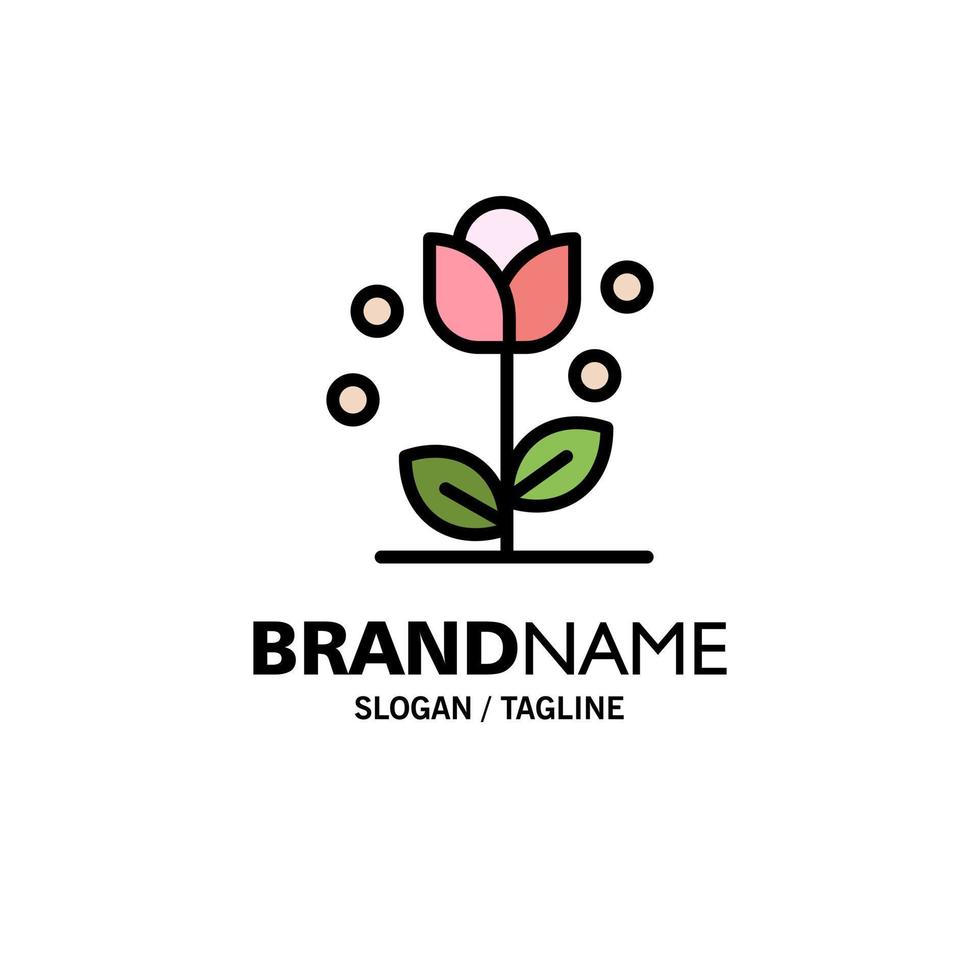 Flora Floral Flower Nature Spring Business Logo Template Flat Color vector