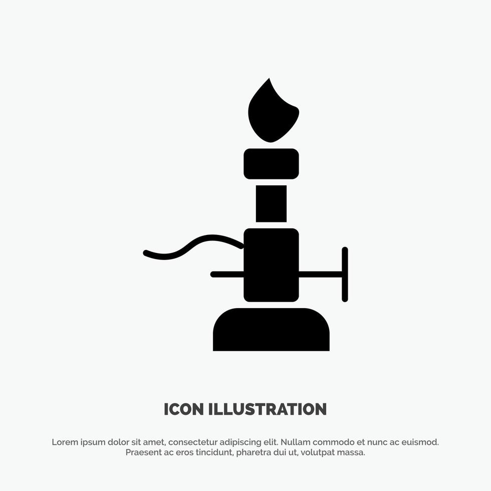 Fire Lab Light Science Torch solid Glyph Icon vector