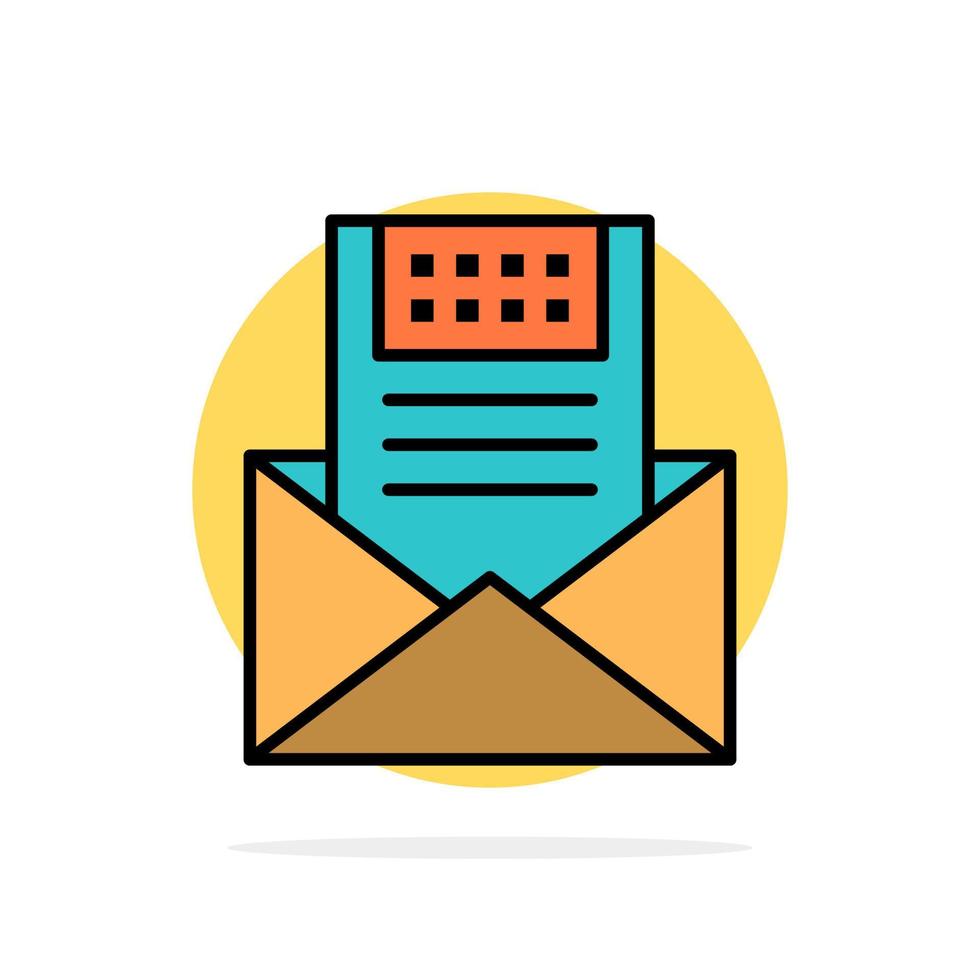 Email Communication Emails Envelope Letter Mail Message Abstract Circle Background Flat color Icon vector