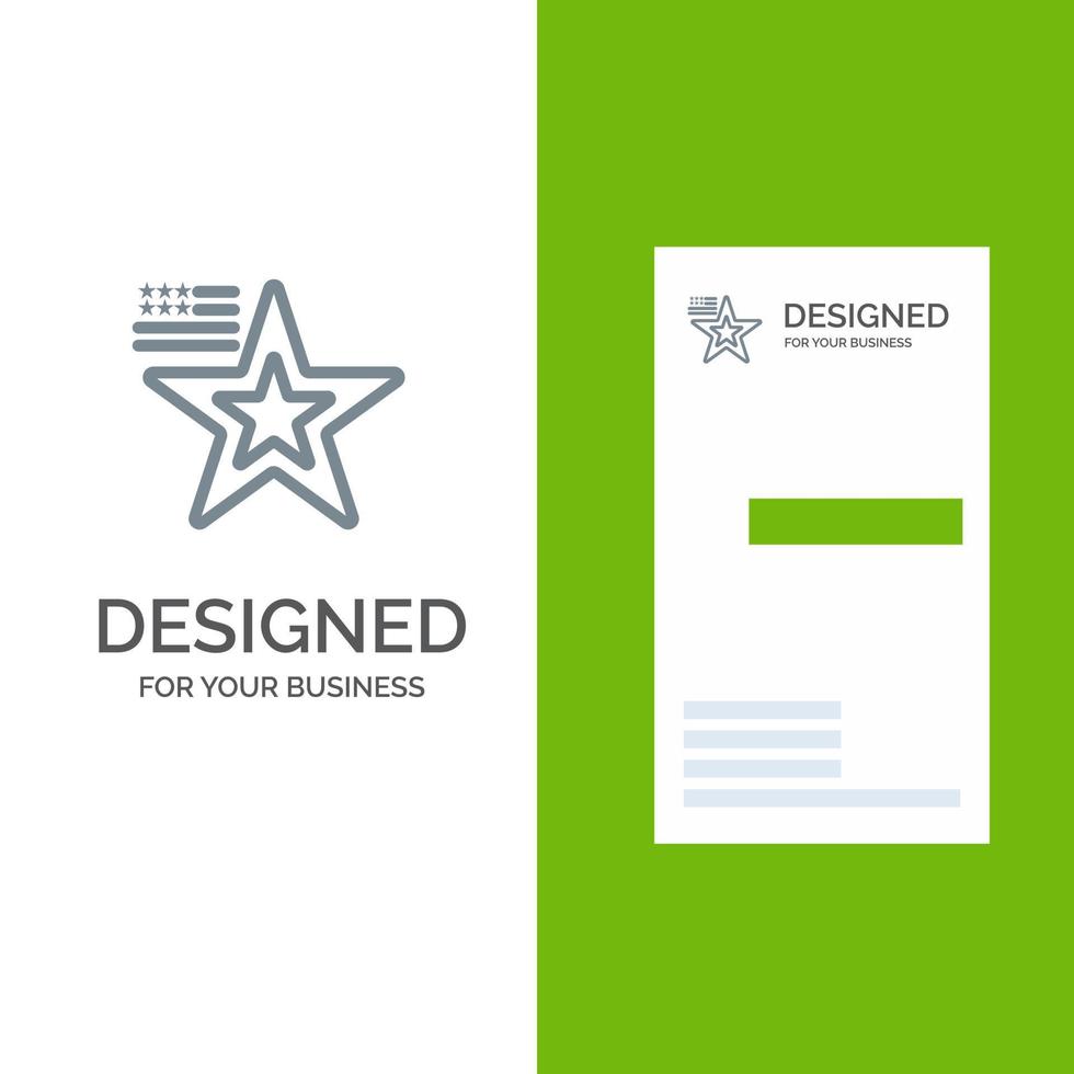 star american flag usa diseño de logotipo gris y plantilla de tarjeta de visita vector