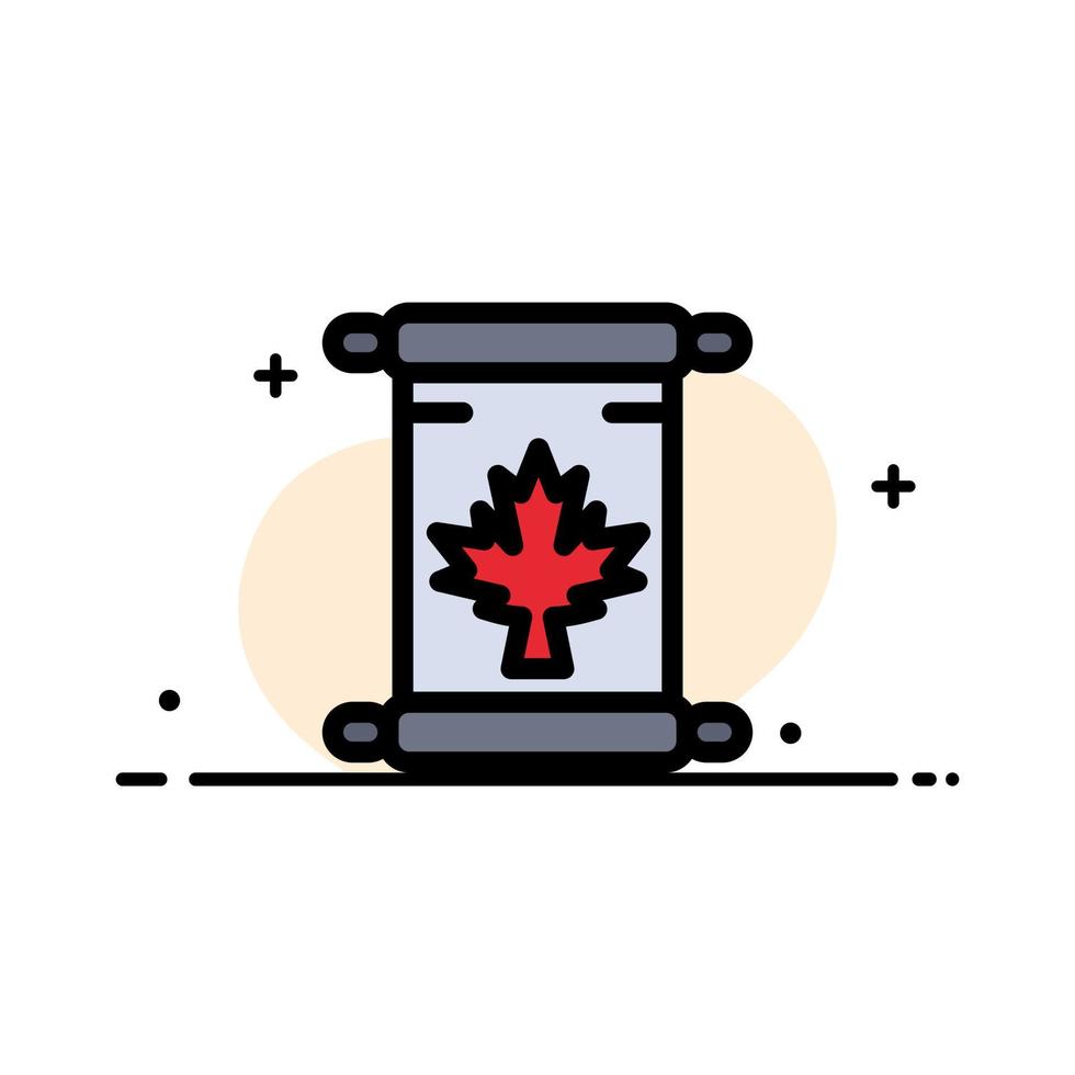 Note Autumn Canada Leaf  Business Flat Line Filled Icon Vector Banner Template