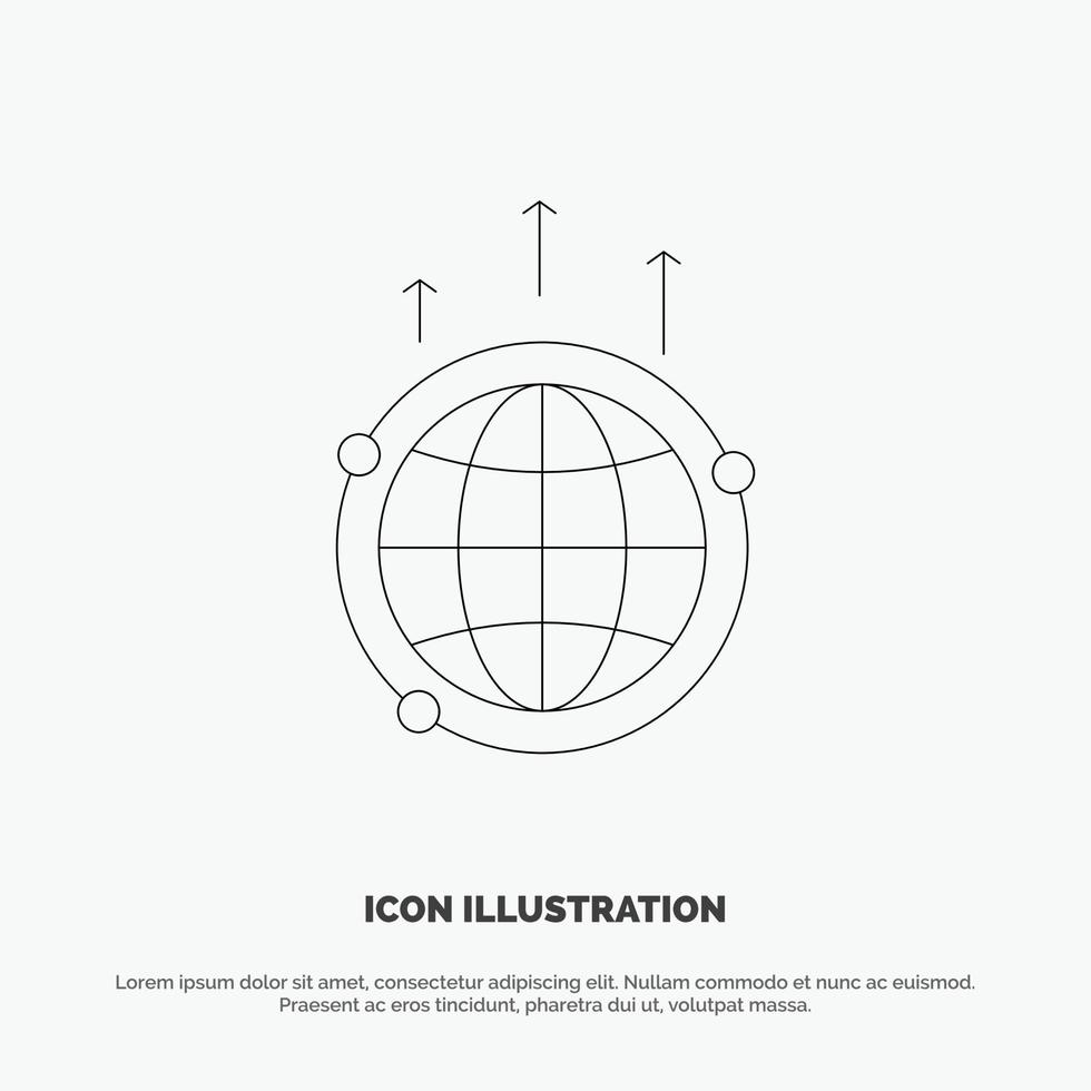 Globe Business Communication Connection Global World Line Icon Vector