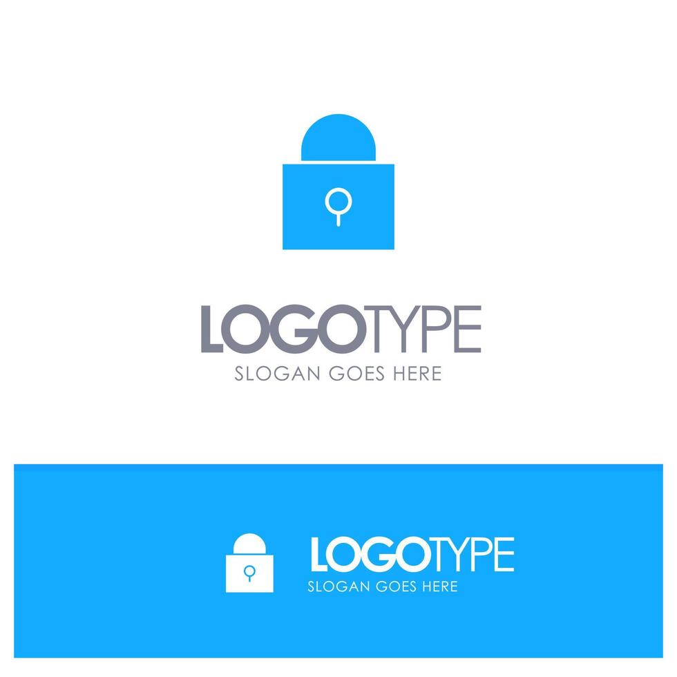 Twitter Lock Locked Blue Solid Logo with place for tagline vector