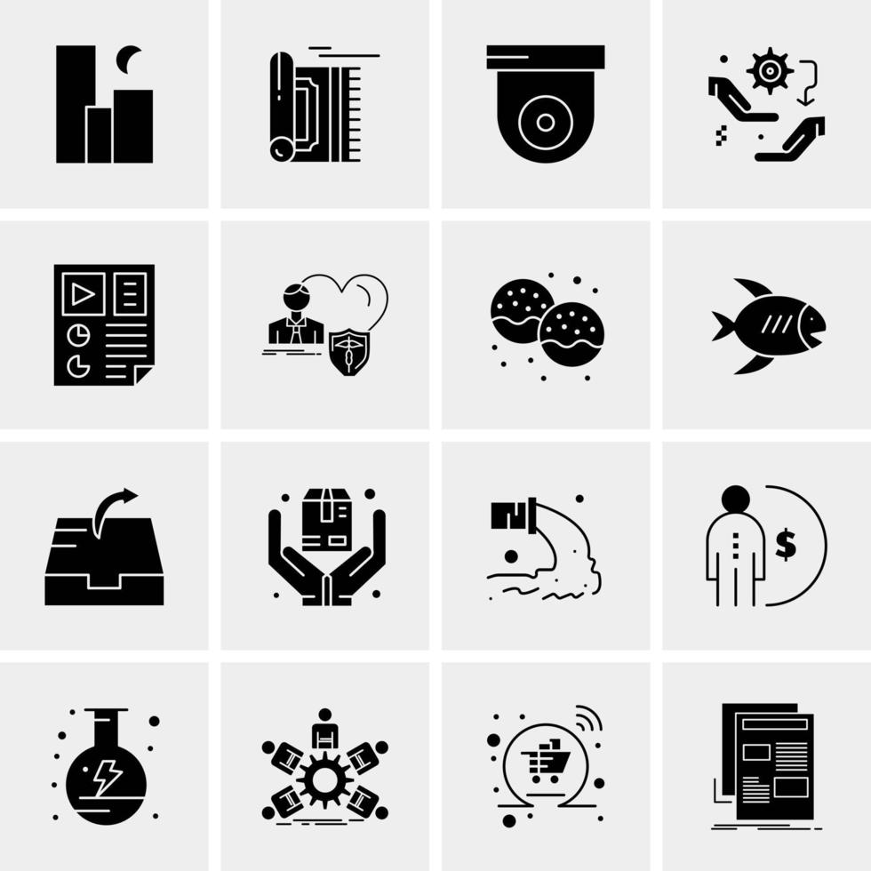 16 iconos de negocios universales vector ilustración de icono creativo para usar en proyectos relacionados con la web y dispositivos móviles