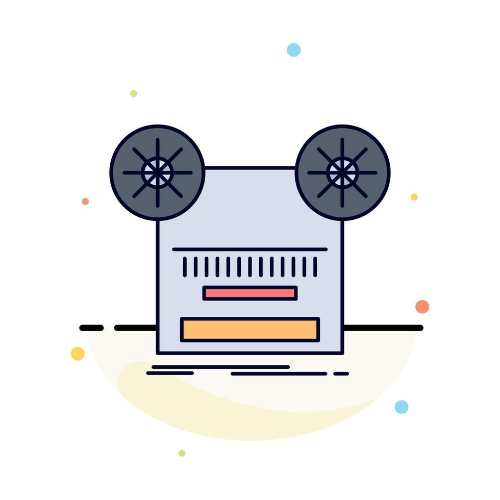 grabar grabación retro cinta música color plano icono vector