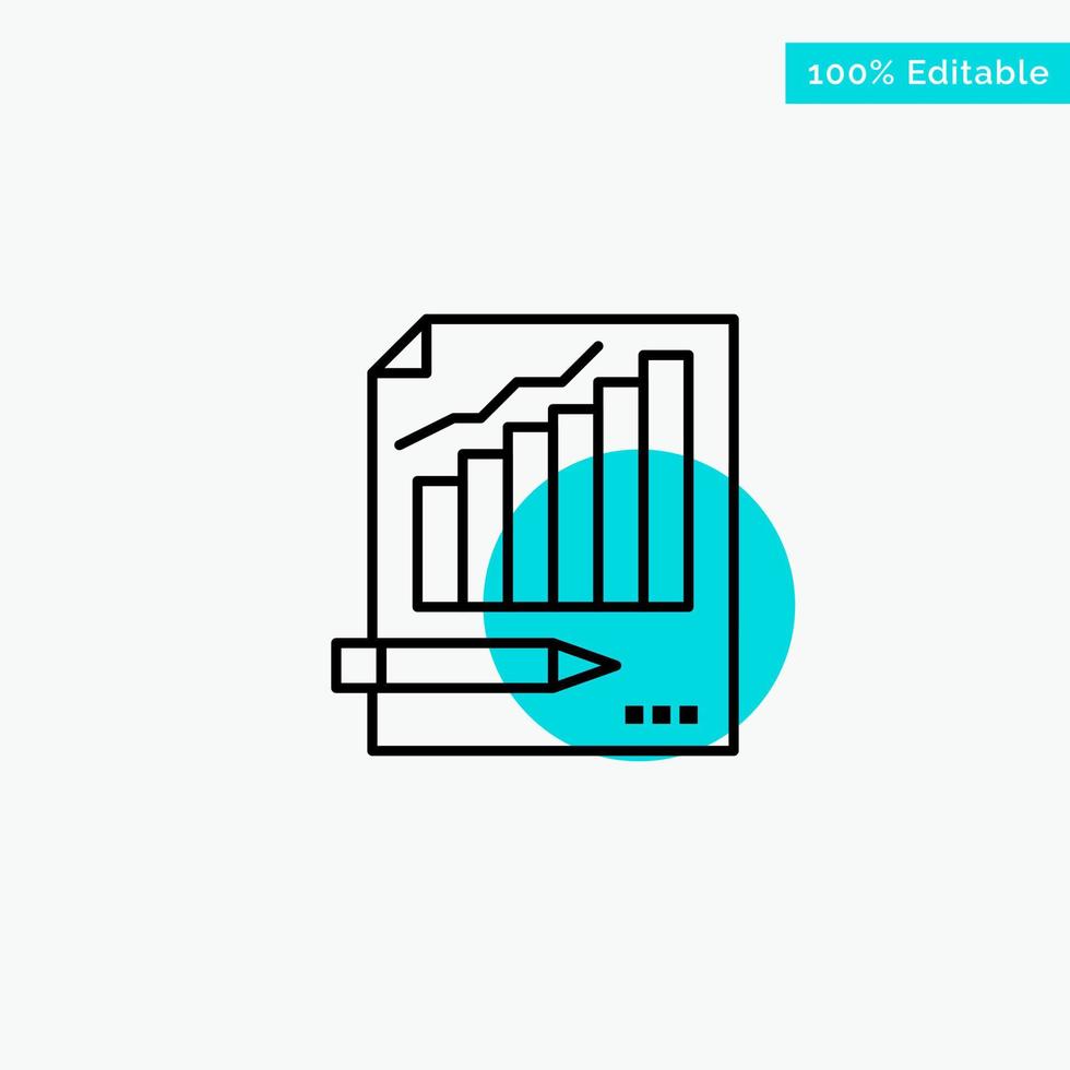 Statistics Analysis Analytics Business Chart Graph Market turquoise highlight circle point Vector icon