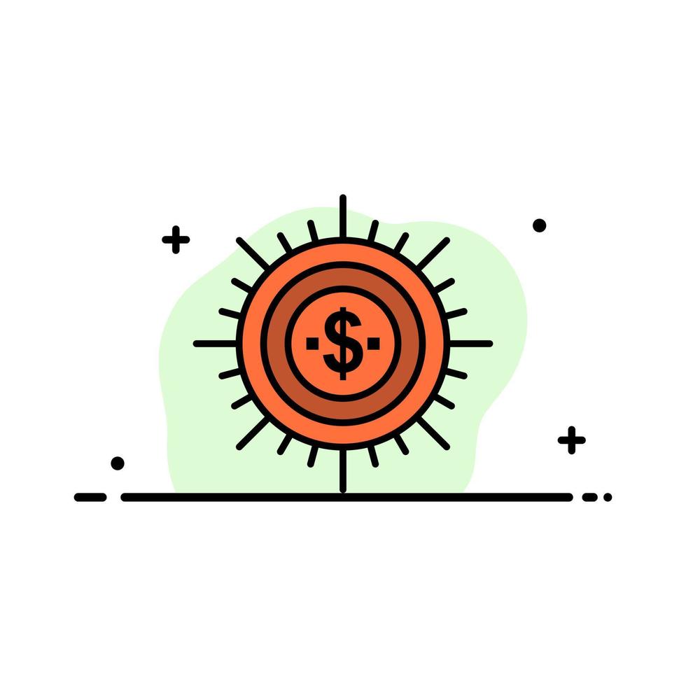 Money Budget Cash Finance Flow Spend Ways  Business Flat Line Filled Icon Vector Banner Template