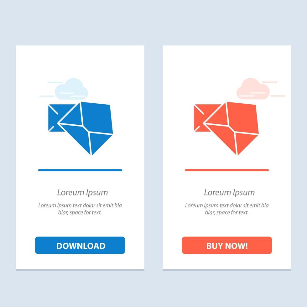 Business Mail Message Open  Blue and Red Download and Buy Now web Widget Card Template vector