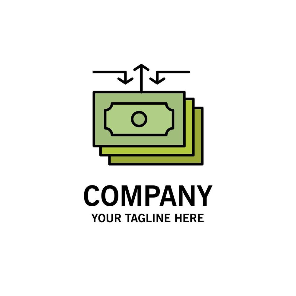 Dollar Flow Money Cash Report Business Logo Template Flat Color vector