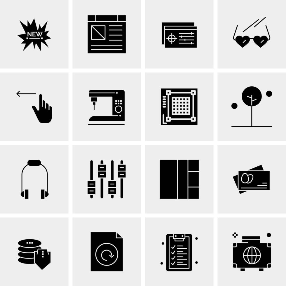 16 iconos de negocios universales vector ilustración de icono creativo para usar en proyectos relacionados con la web y dispositivos móviles