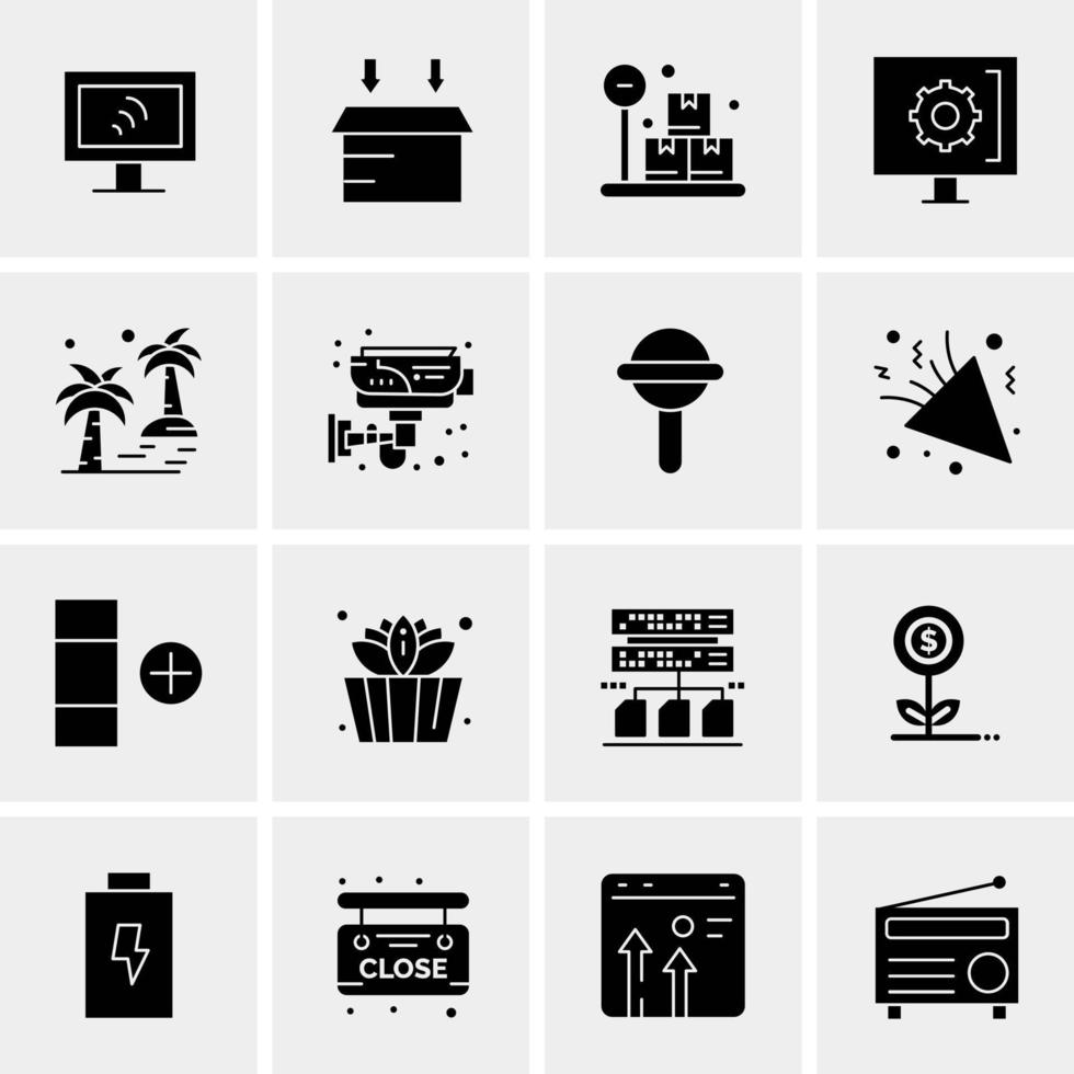 16 iconos de negocios universales vector ilustración de icono creativo para usar en proyectos relacionados con la web y dispositivos móviles