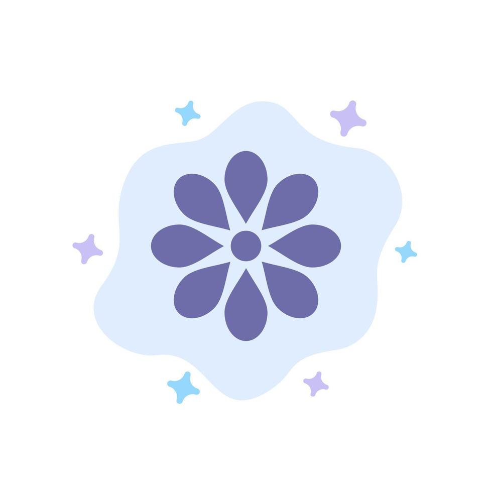 decoración floral pascua flor planta icono azul sobre fondo de nube abstracta vector