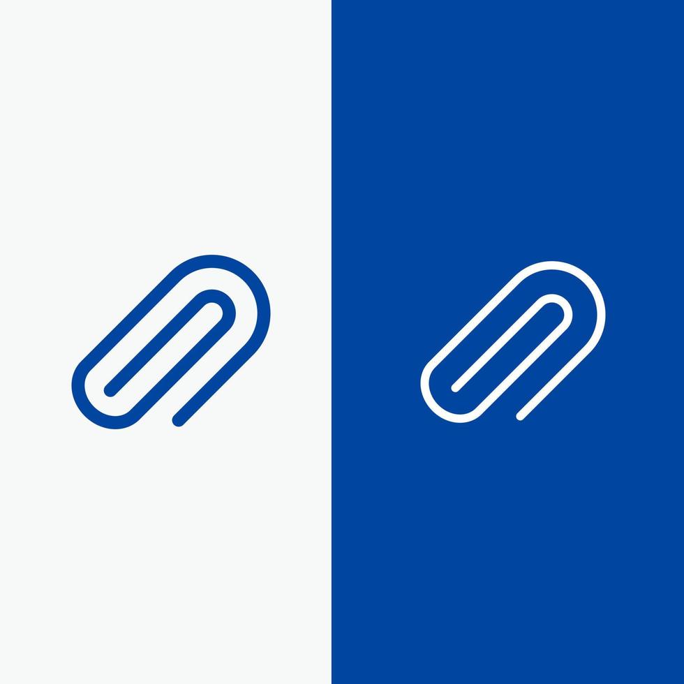 Clip Metal Paper Pin Line and Glyph Solid icon Blue banner Line and Glyph Solid icon Blue banner vector