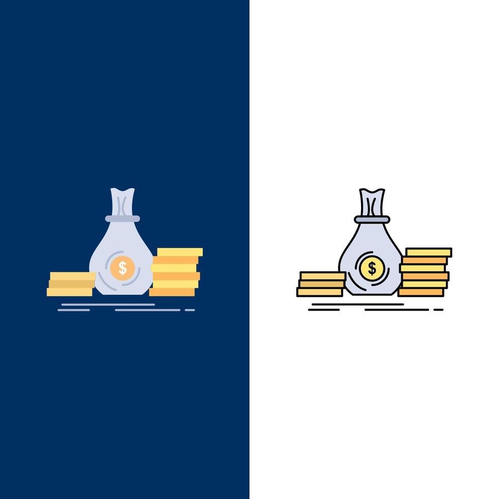 Accumulation bag investment loan money Flat Color Icon Vector