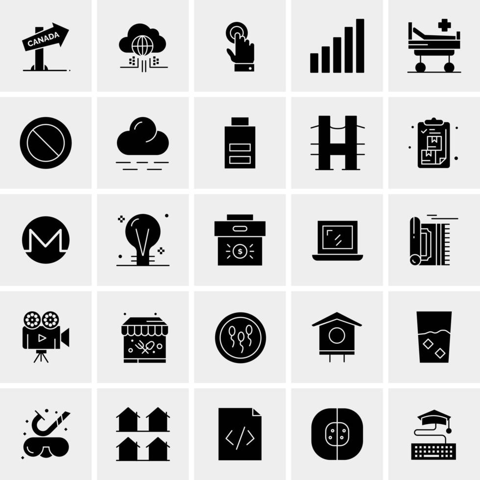 25 iconos de negocios universales vector ilustración de icono creativo para usar en proyectos relacionados con la web y dispositivos móviles