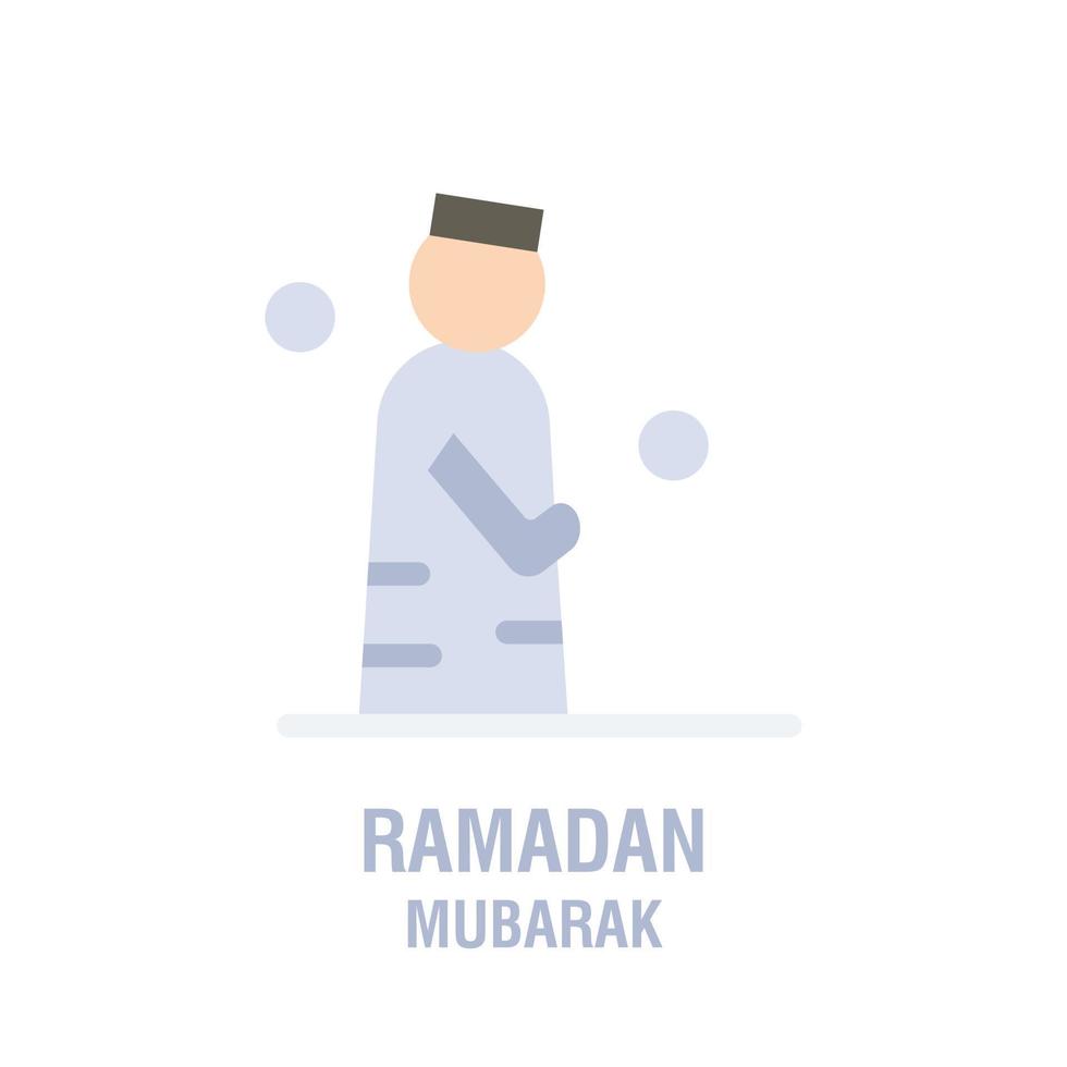Ramadan icons Muslim islam prayer and ramadan kareem thin line icons set Modern flat style symbols isolated on white for infographics or web use vector