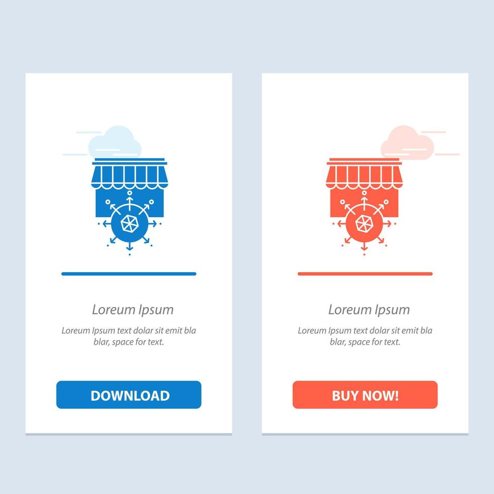 Shop Shopping Goal Business  Blue and Red Download and Buy Now web Widget Card Template vector