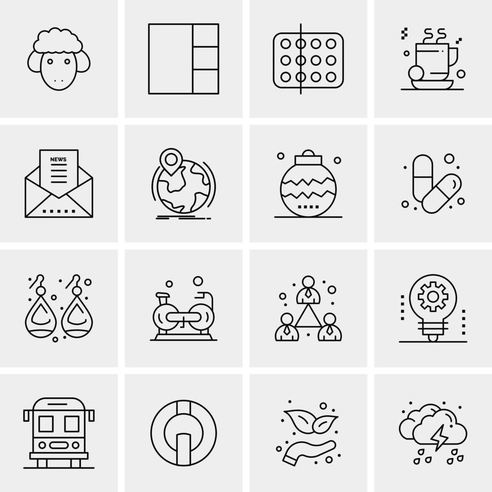 16 Universal Business Icons Vector Creative Icon Illustration to use in web and Mobile Related project