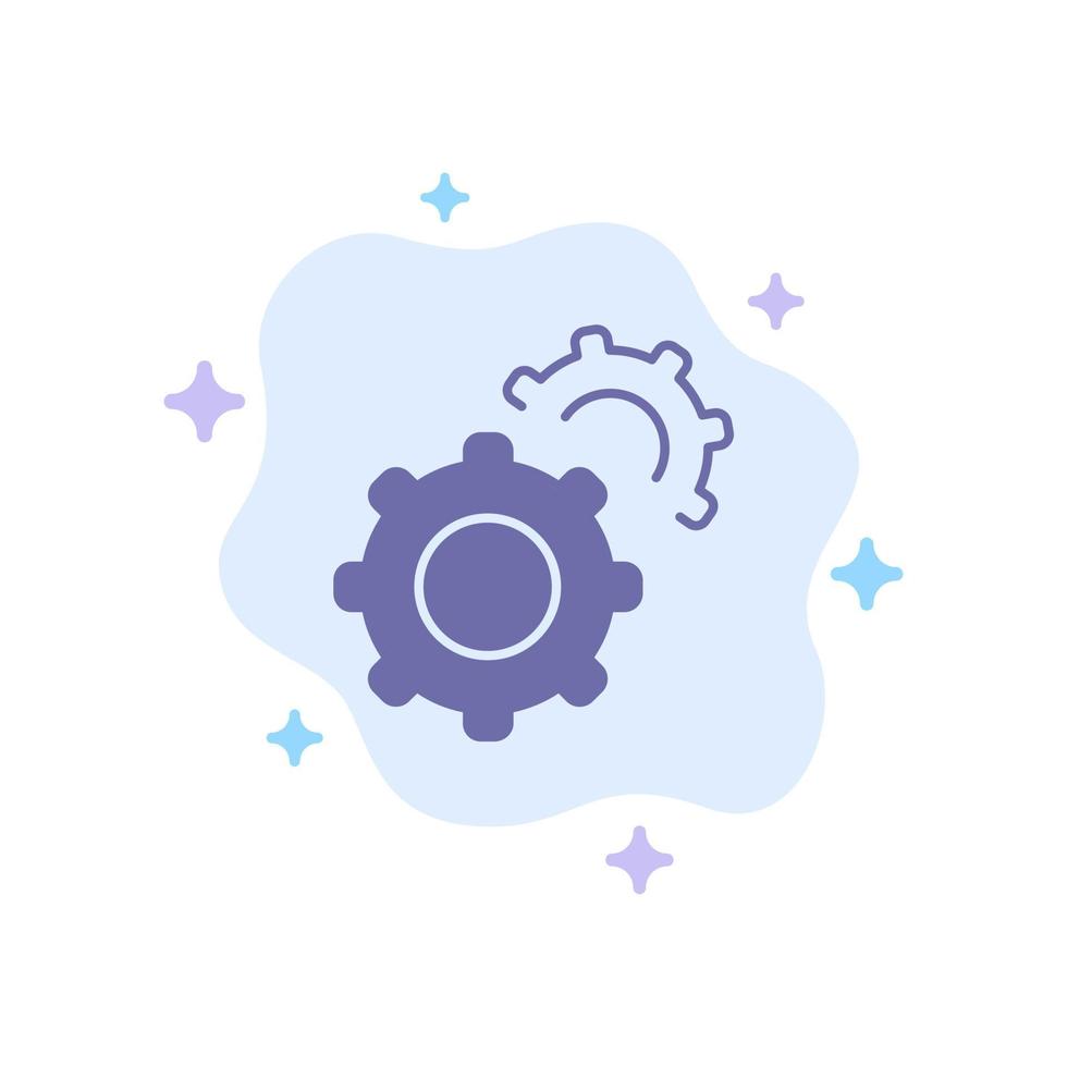 Gear Gears Setting Blue Icon on Abstract Cloud Background vector