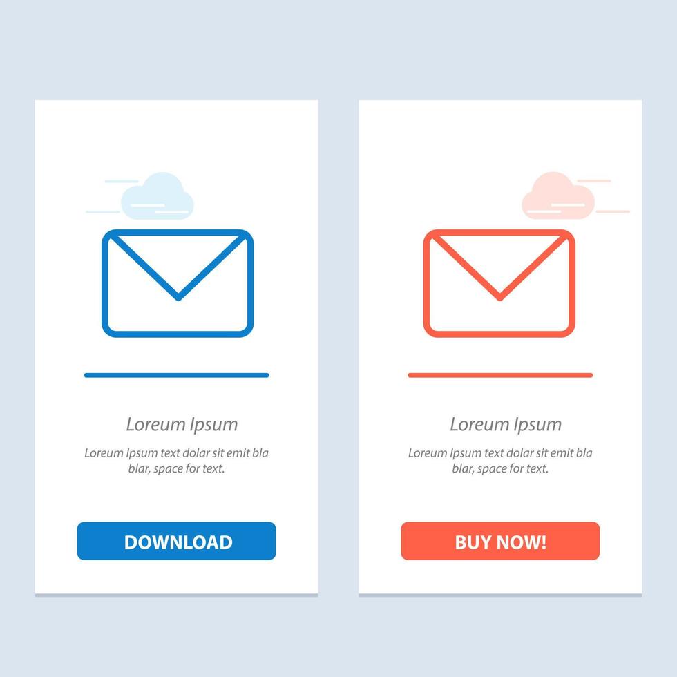 Twitter Mail Sms Chat  Blue and Red Download and Buy Now web Widget Card Template vector