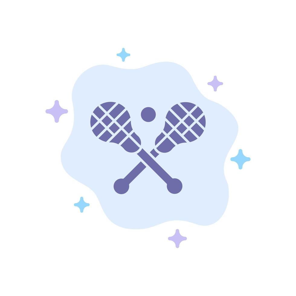 Crosse Lacrosse Stick Sticks Blue Icon on Abstract Cloud Background vector