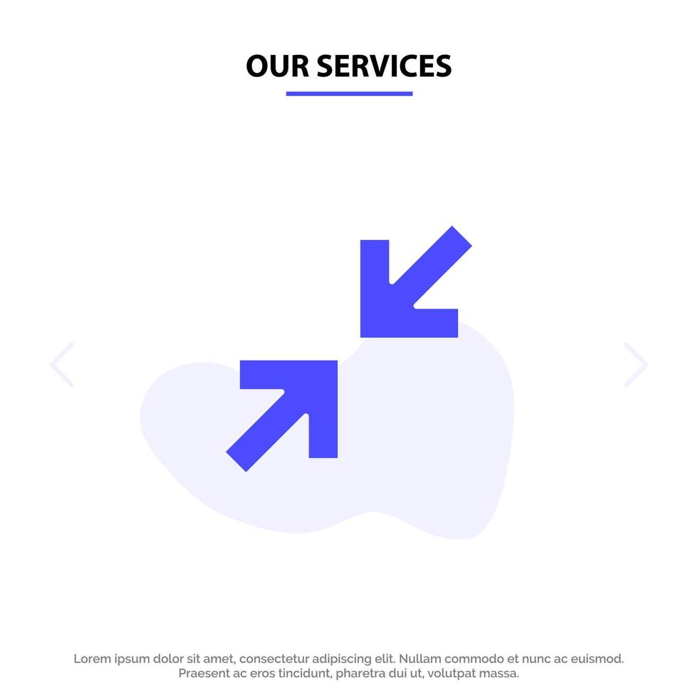Our Services Arrows Arrow Zoom Solid Glyph Icon Web card Template vector