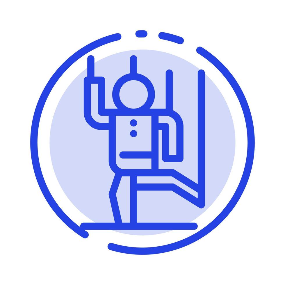 Command Control Human Manipulate Manipulation Blue Dotted Line Line Icon vector