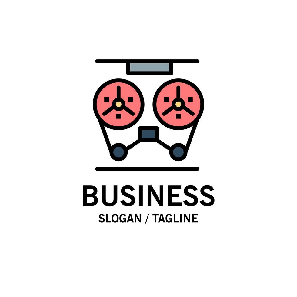 Audio Player Record Recorder Reel Business Logo Template Flat Color vector