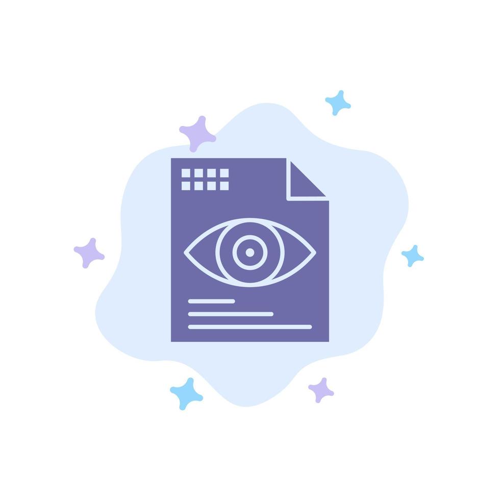 File Text Eye Computing Blue Icon on Abstract Cloud Background vector