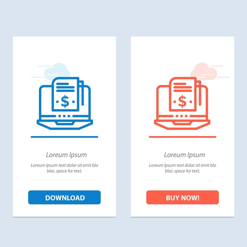 Subscription Model Subscription Model Digital  Blue and Red Download and Buy Now web Widget Card Template vector