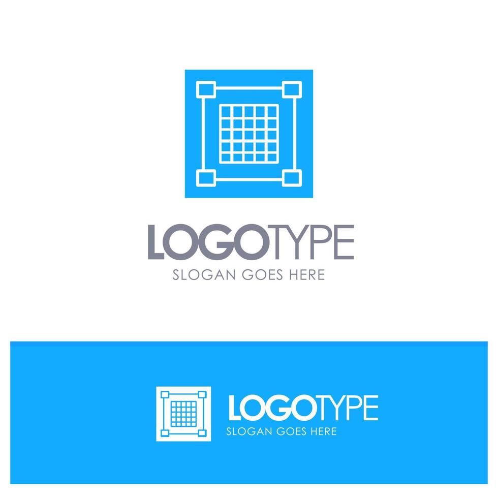 logotipo sólido azul de cuadrícula gráfica de diseñador de diseño creativo con lugar para el eslogan vector