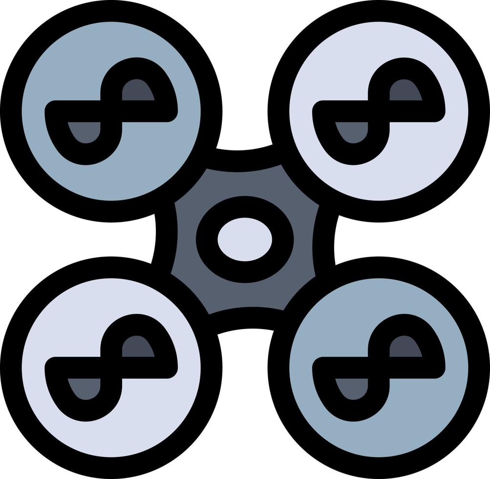 Drone Fly Quad copter Technology  Flat Color Icon Vector icon banner Template