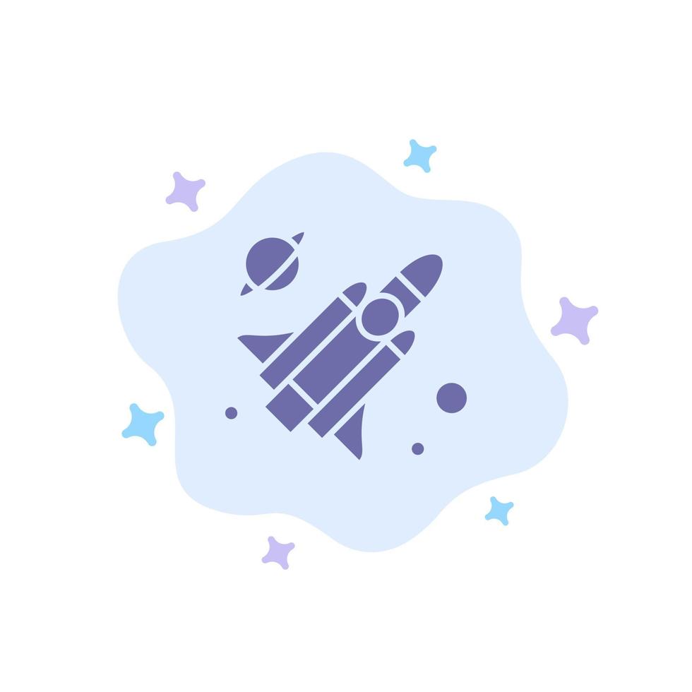 Fly Missile Science Blue Icon on Abstract Cloud Background vector