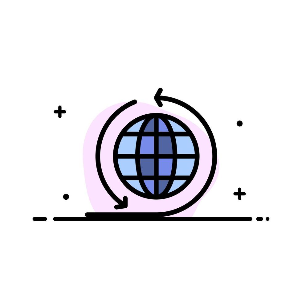 Global Business Business Network Global  Business Flat Line Filled Icon Vector Banner Template