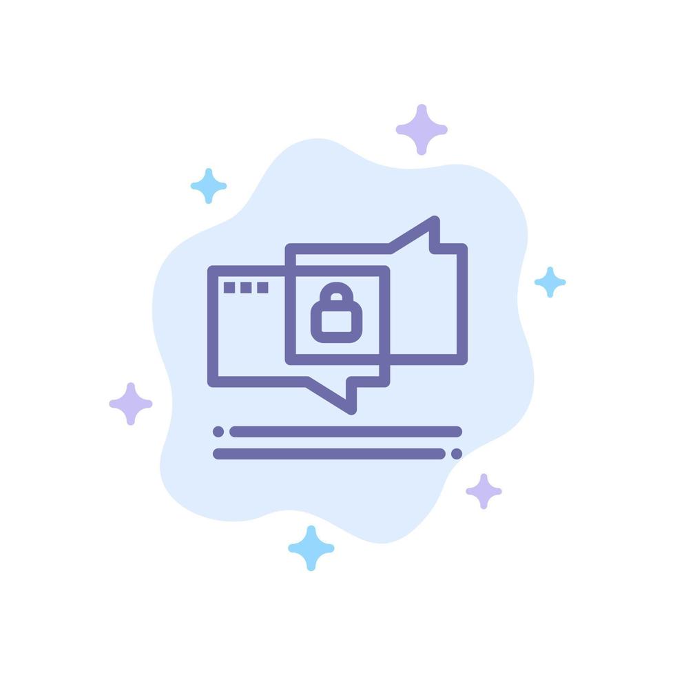 Chat Chatting Security Secure Blue Icon on Abstract Cloud Background vector