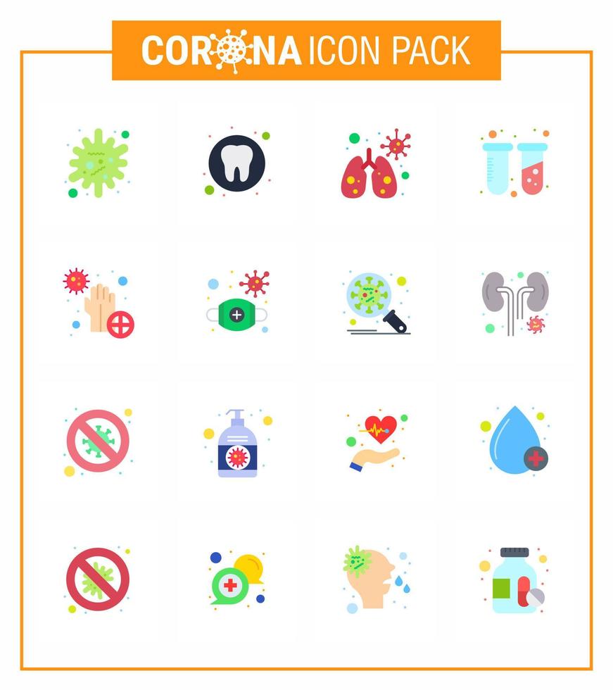 iconos de conciencia de coronavirus 16 icono de color plano virus de la corona relacionado con la gripe, como la enfermedad covid anatomía prueba de laboratorio coronavirus viral 2019nov enfermedad vector elementos de diseño