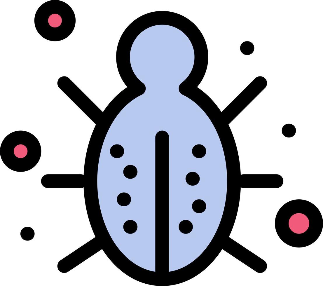 Bug Internet Network Protection Security  Flat Color Icon Vector icon banner Template