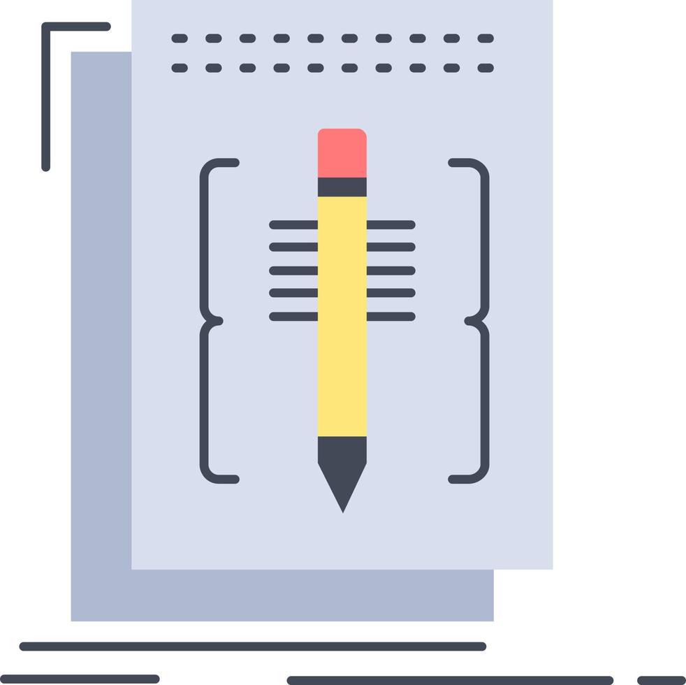 Code edit editor language program Flat Color Icon Vector