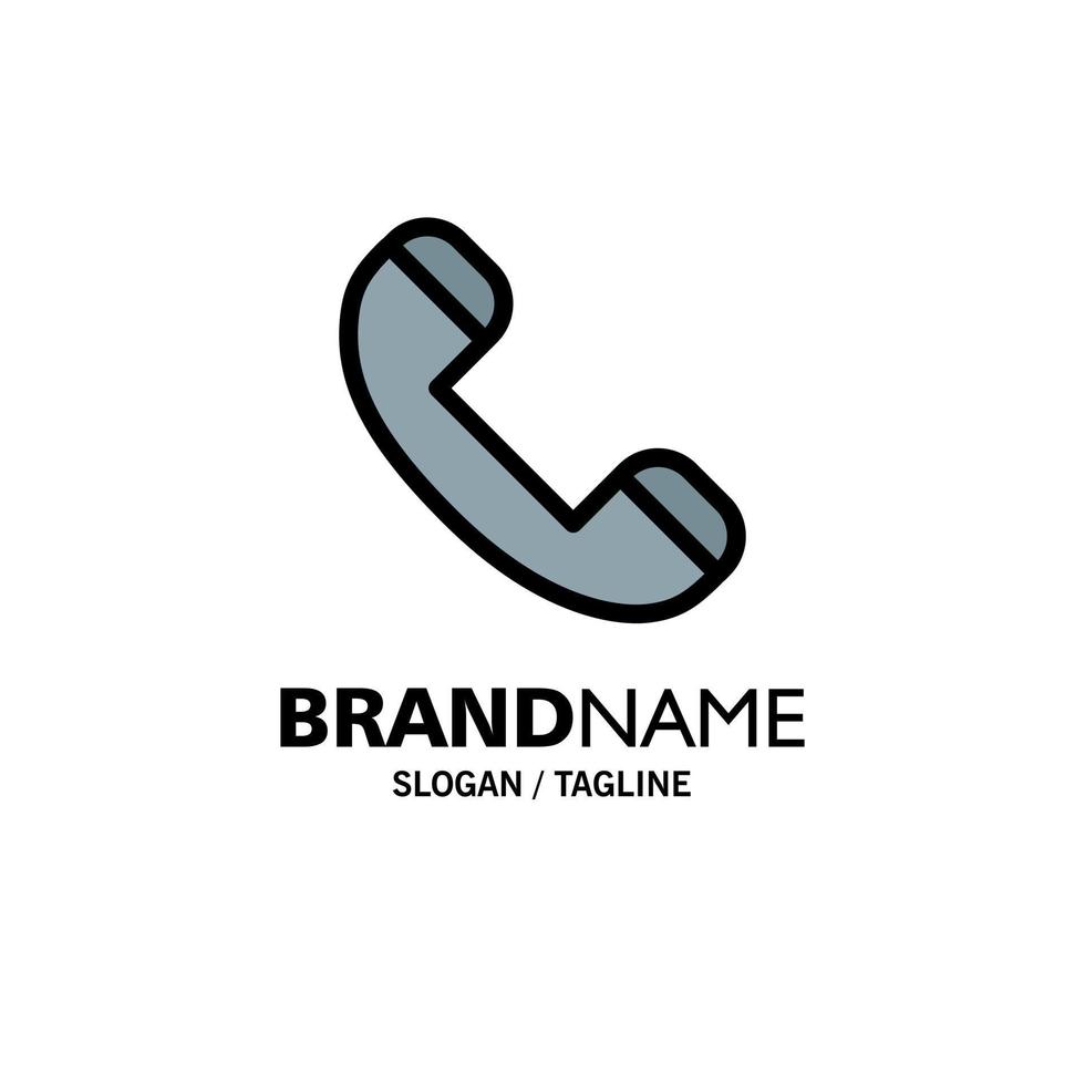 Call Contact Phone Telephone Business Logo Template Flat Color vector