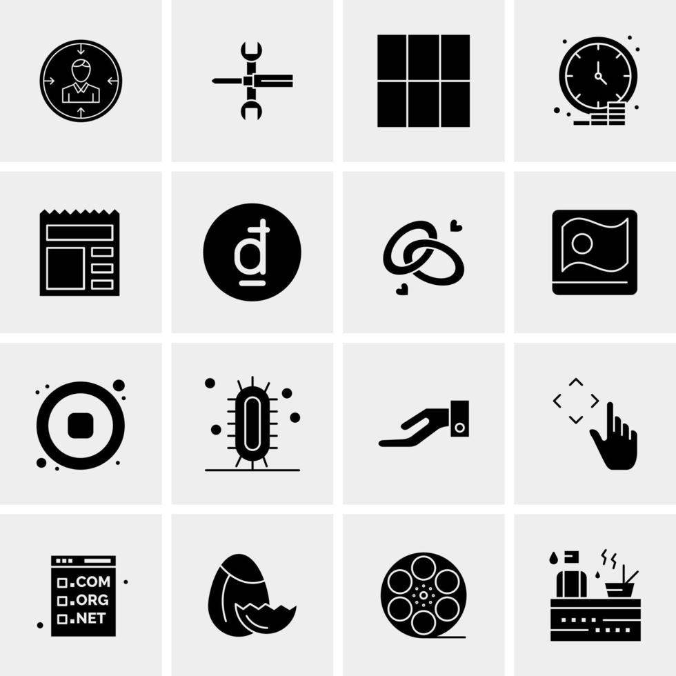 16 iconos de negocios universales vector ilustración de icono creativo para usar en proyectos relacionados con la web y dispositivos móviles