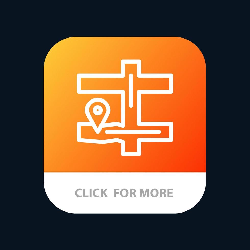 Map Navigation Pin Mobile App Button Android and IOS Line Version vector