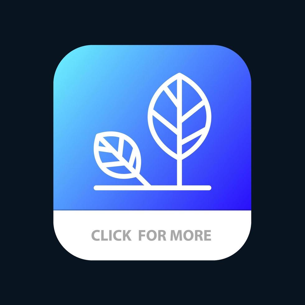 botón de la aplicación móvil de la naturaleza de la hoja del medio ambiente ecológico de la tierra versión de línea de android e ios vector