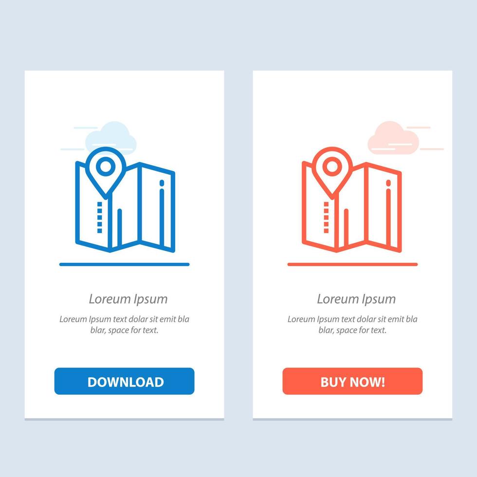 Location Map Pin Hotel  Blue and Red Download and Buy Now web Widget Card Template vector
