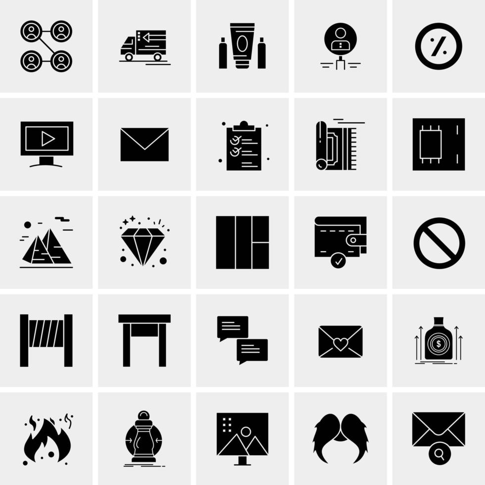 25 iconos de negocios universales vector ilustración de icono creativo para usar en proyectos relacionados con la web y dispositivos móviles