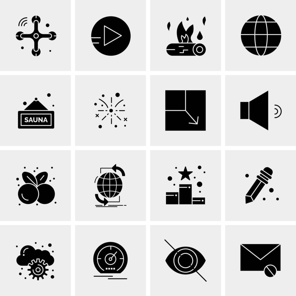 16 iconos de negocios universales vector ilustración de icono creativo para usar en proyectos relacionados con la web y dispositivos móviles