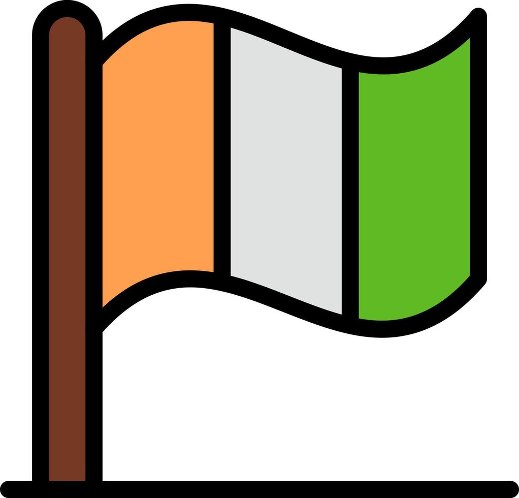 Flag Ireland Irish  Flat Color Icon Vector icon banner Template